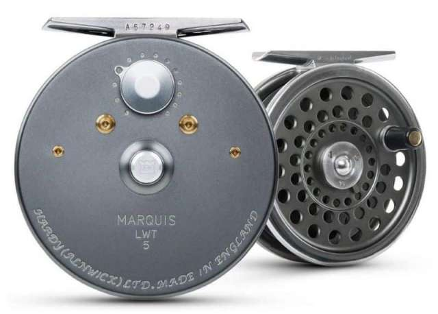 Hardy's Marquis series from the front and back of the reel