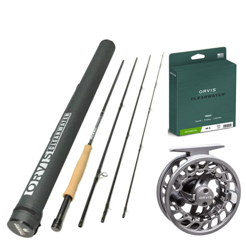 Orvis Clearwater Rod and Battenkill Reel Combo - Outfit 7ft - 6 in. 3 wt. 4  pc. (763-4) with WF3F Clearwater Line & Backing. ( ON SALE ) E