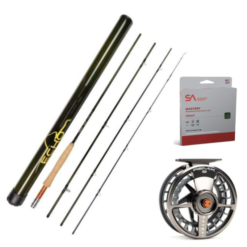 New! Echo Trout 690-4 Fly Rod Outfit : 6wt, 9'0